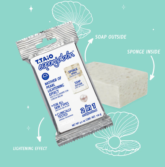 New design Mother of Pearl White Sponge Soap 3pc