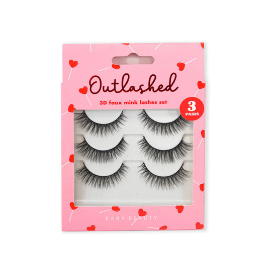 OUTLASHED 3D Faux Mink Lashes 3 PAIRS - 3pc