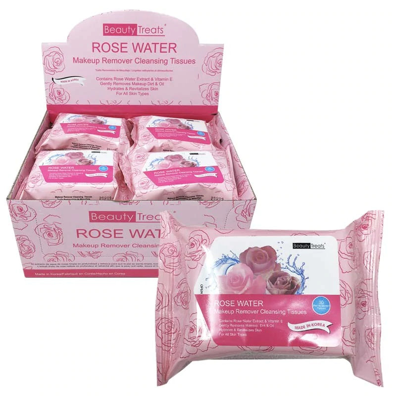 MAKEUP REMOVER TISSUES - ROSE WATER  3PC