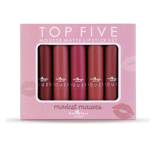 Top Five Modest Mauves Lipstick Set. 3pc
