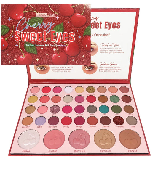 Cherry Sweet Eyes 36 Eyeshadows & 5 Face Powders 3pc
